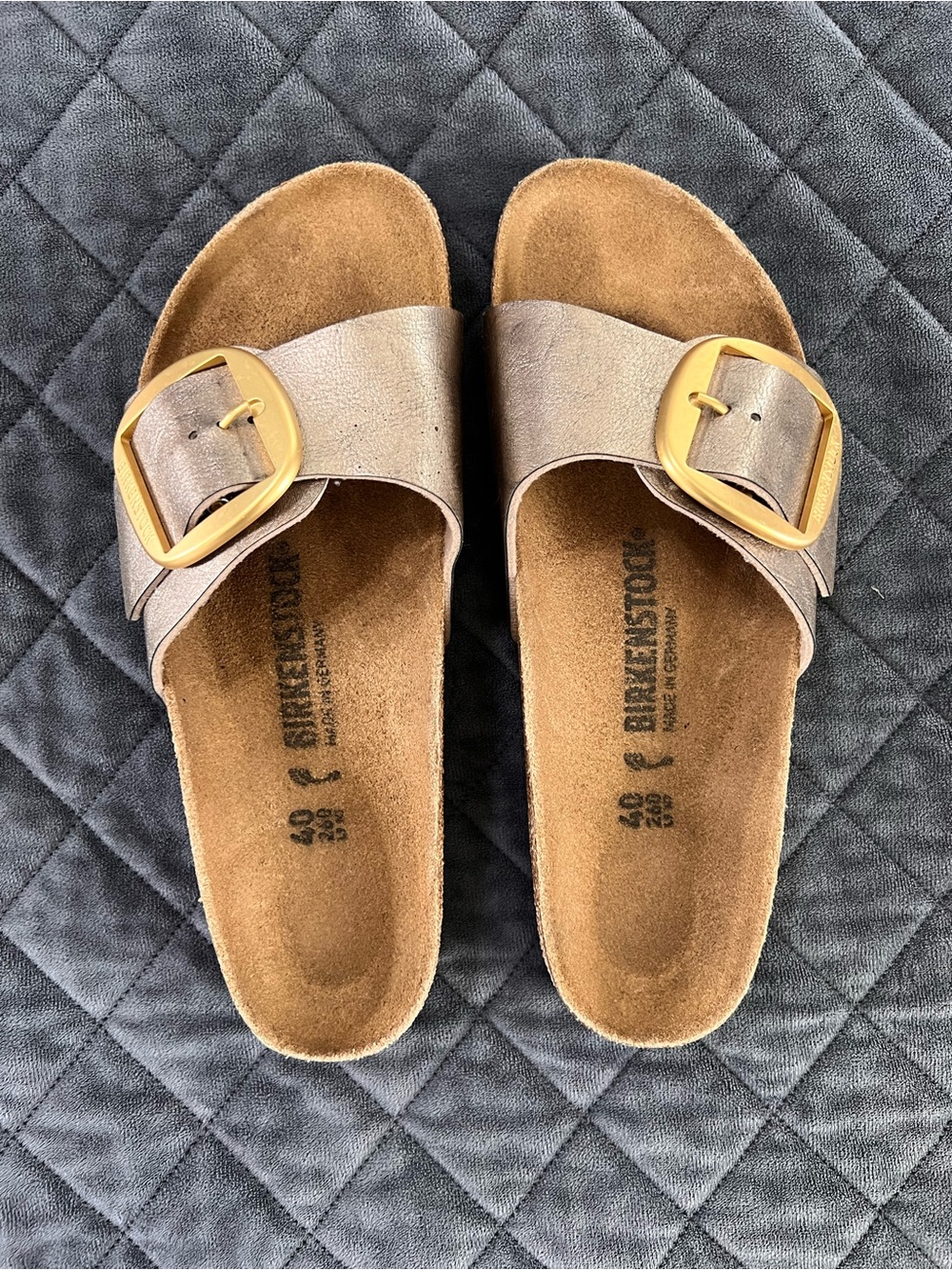 Birkenstock Madrid Big Buckle Sandals Women’s 9 9.5 40 Leather Graceful Taupe